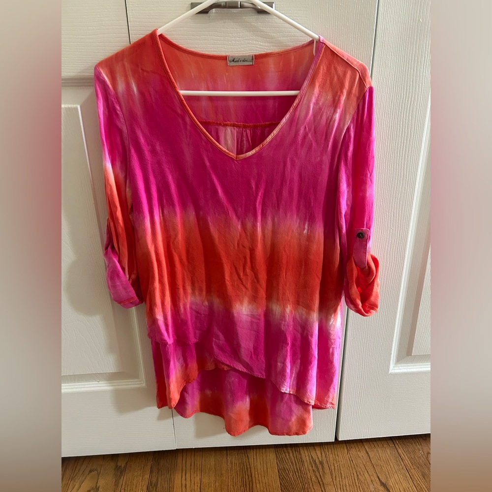 Elegant Pink and Orange Women's Tunic